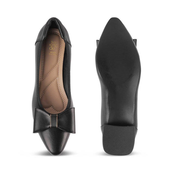 Monalise Black Women's Fashionable Block Heel Pumps Tresmode