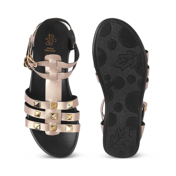 Nia Champagne Women's Super Comfortable Platform Flats Tresmode
