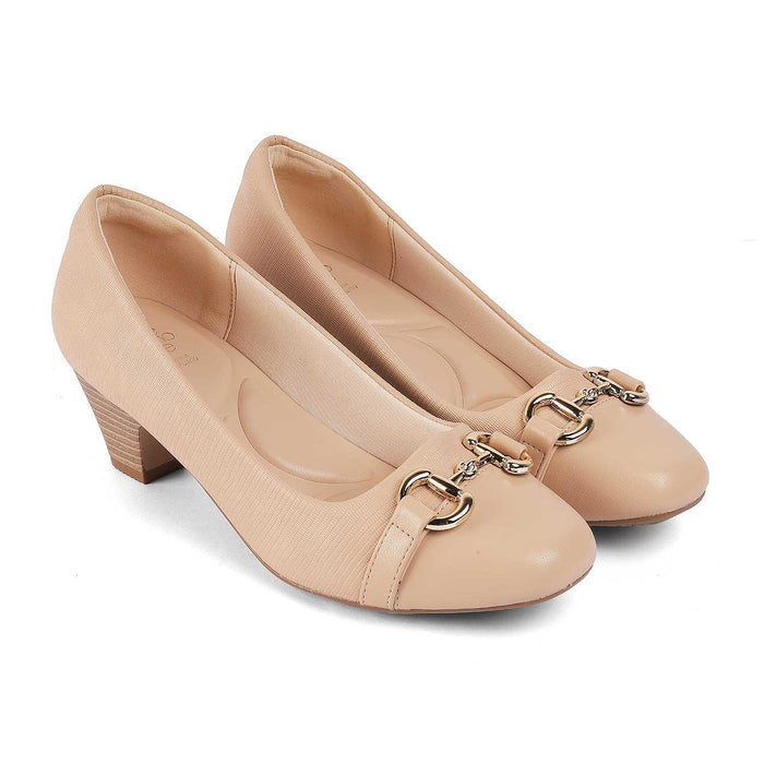 Nova Beige Women's TPR Sole Pumps Tresmode