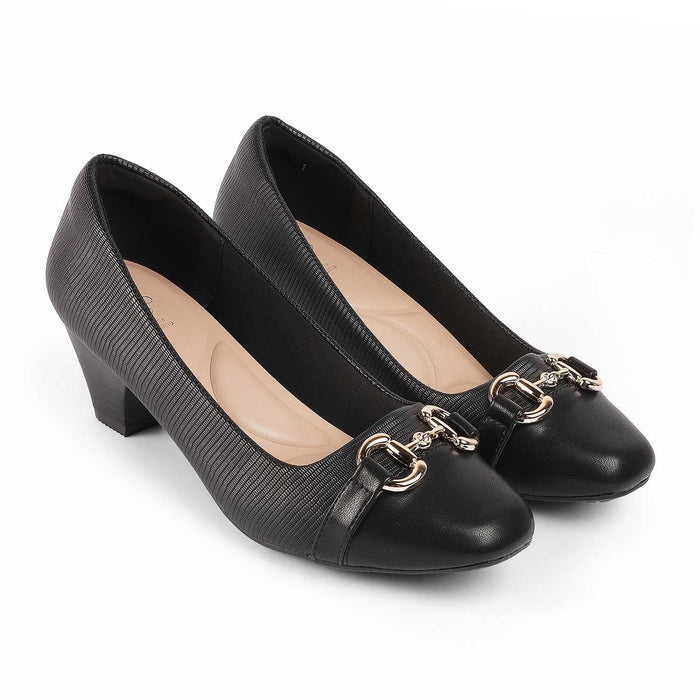 Nova Black Women's TPR Sole Pumps Tresmode