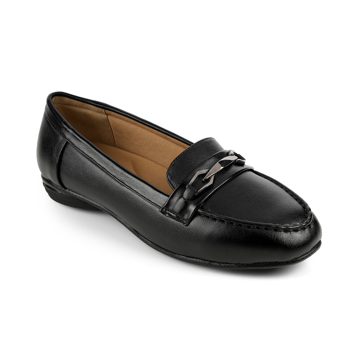Women's Black Loafers Tresmode