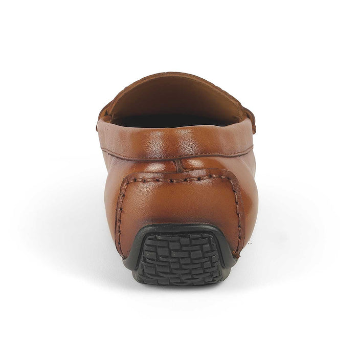 Men's Tan Leather Penny Loafers Tresmode