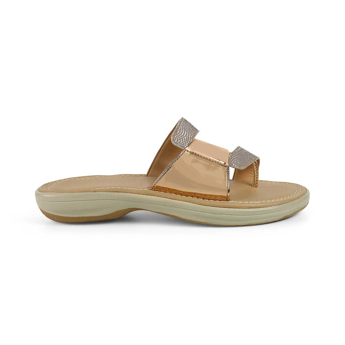 Tresmode Robila Champagne Women's Dress Platform Flats