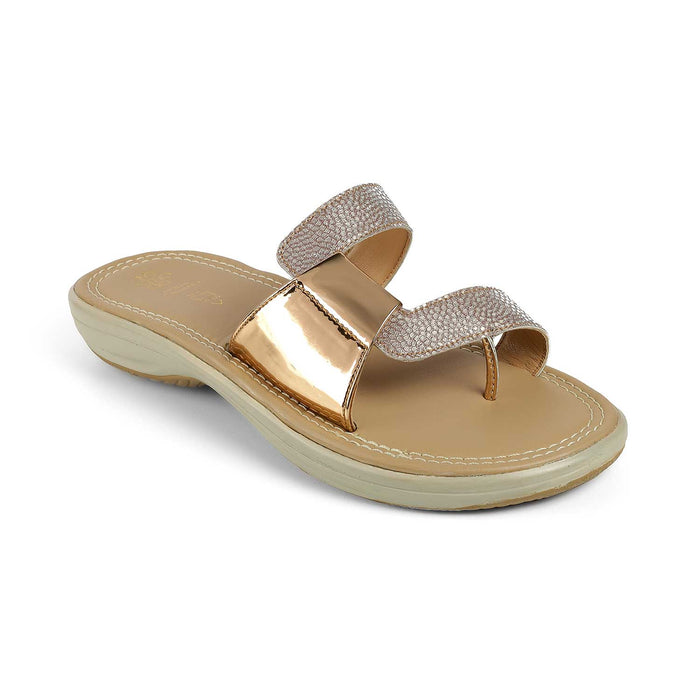 Tresmode Robila Champagne Women's Dress Platform Flats