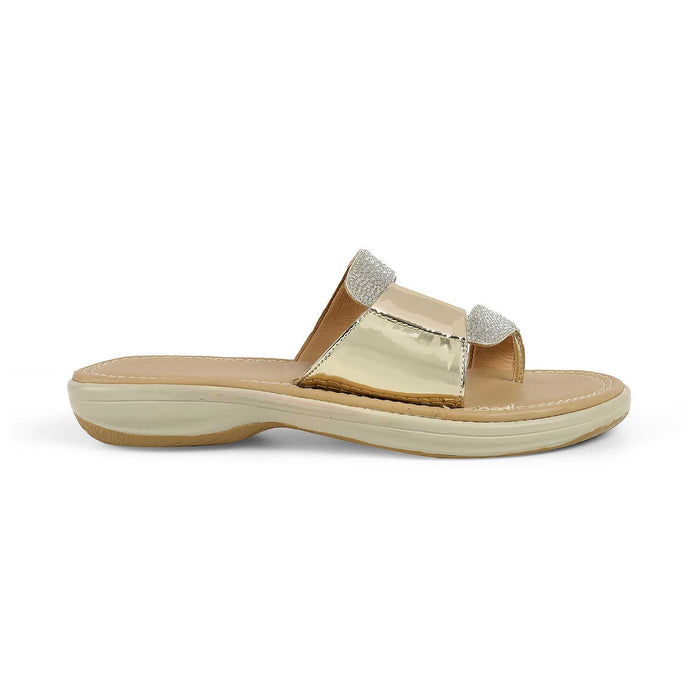Tresmode Robila Gold Women's Dress Platform Flats