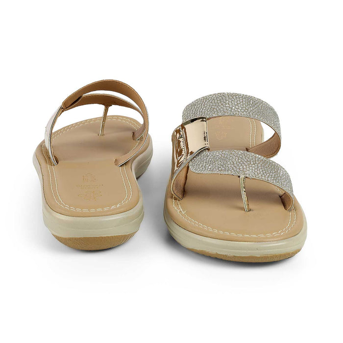 Tresmode Robila Gold Women's Dress Platform Flats