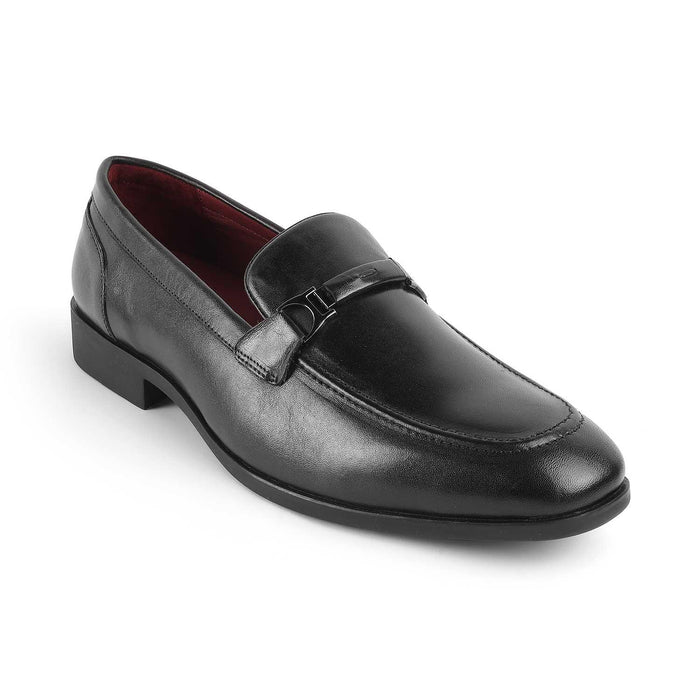 Rofel Black Men's Almond Shape Leather Loafers Tresmode