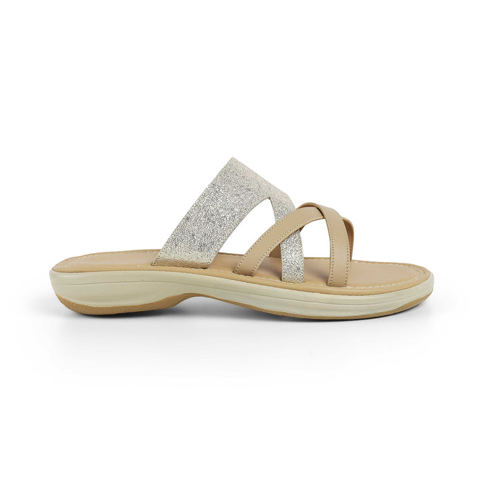 Tresmode Rofila Gold Women's Dress Platform Flats