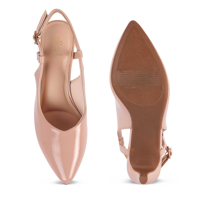 Saka Nude Women's Glossy-finished Pumps Tresmode