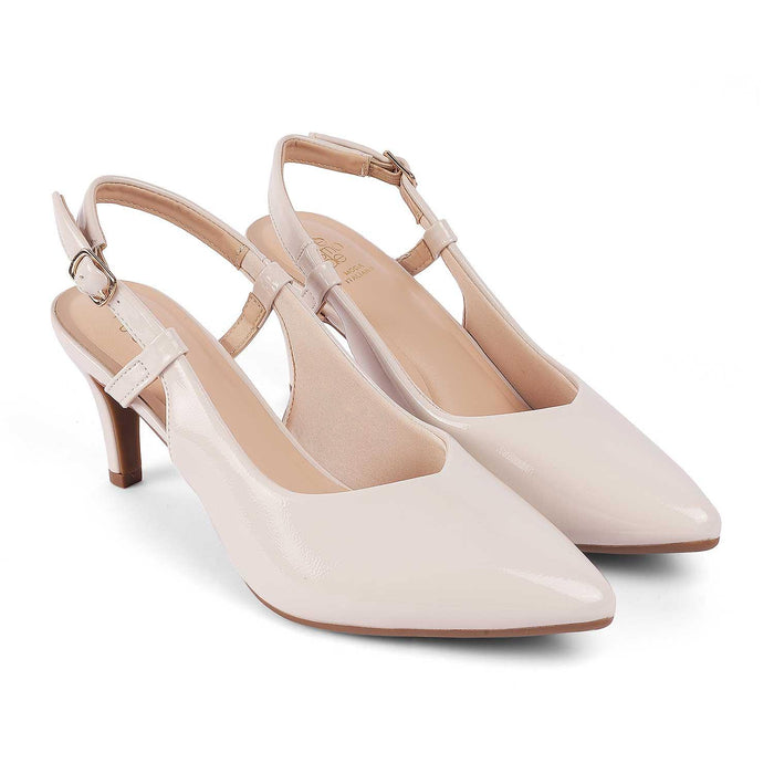 Saka Off-white Women's TPR Sole Pumps Tresmode