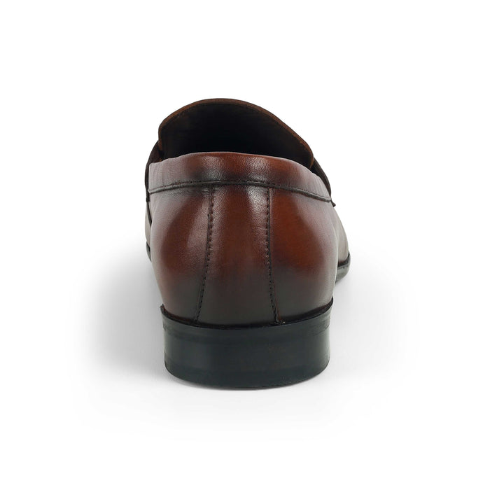 Men's Cognac Leather Penny Loafers Tresmode