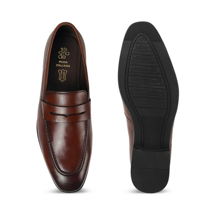 Men's Trendy Leather Penny Loafers Tresmode