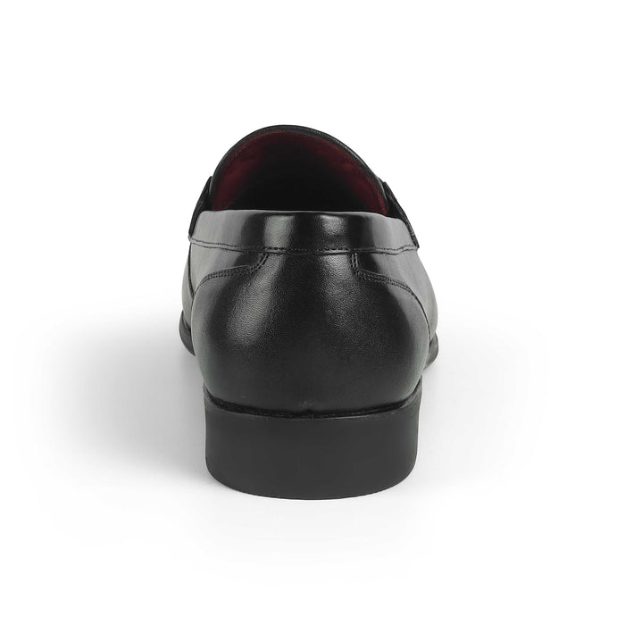Men's Black Leather Loafers Tresmode
