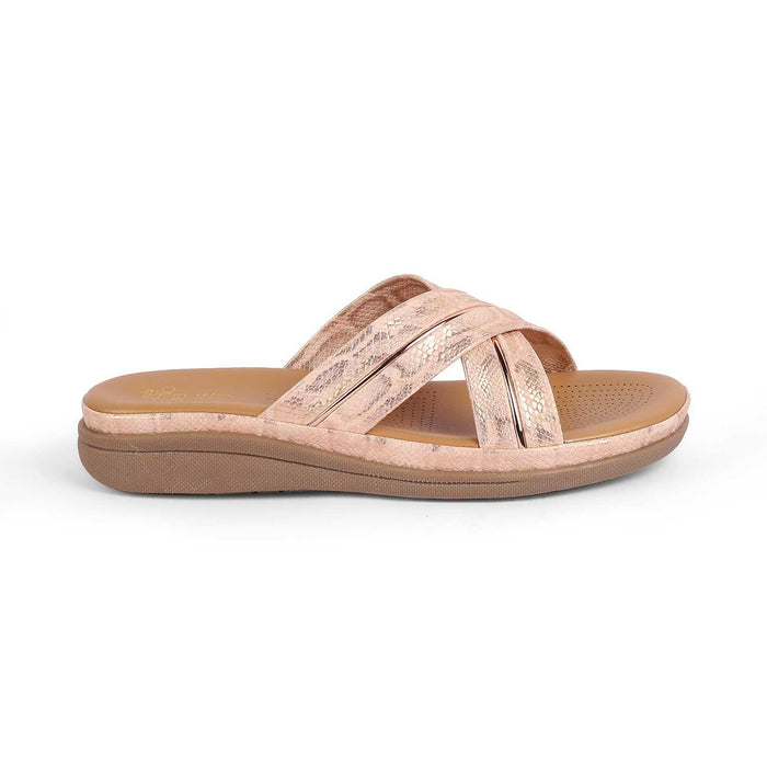 Slide Champagne Women's Flats Tresmode