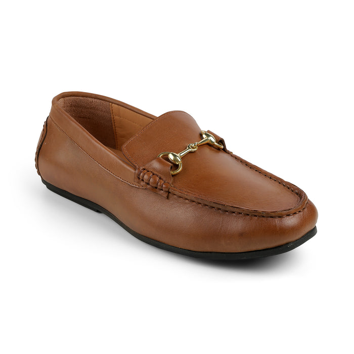 Men's Tan Leather Loafers Tresmode