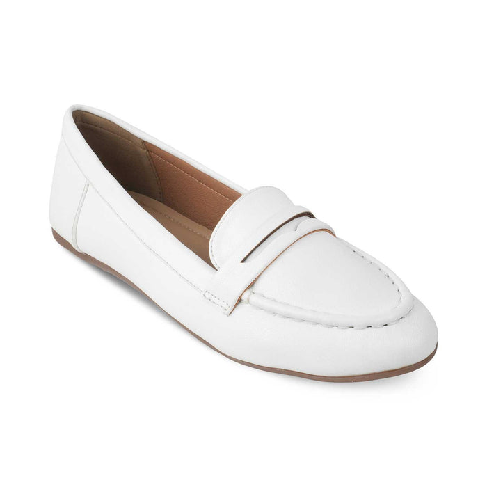 Snappy White Women's Vegan-Friendly Loafers Tresmode