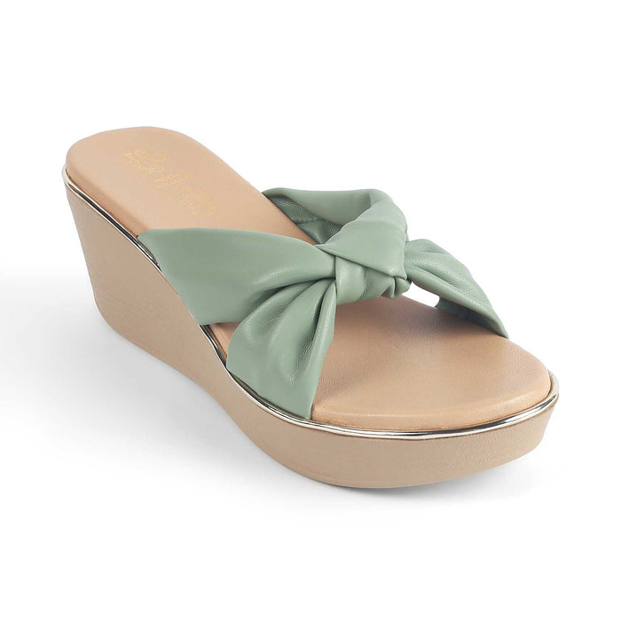 Women's Green Wedge Heel Sandals Tresmode