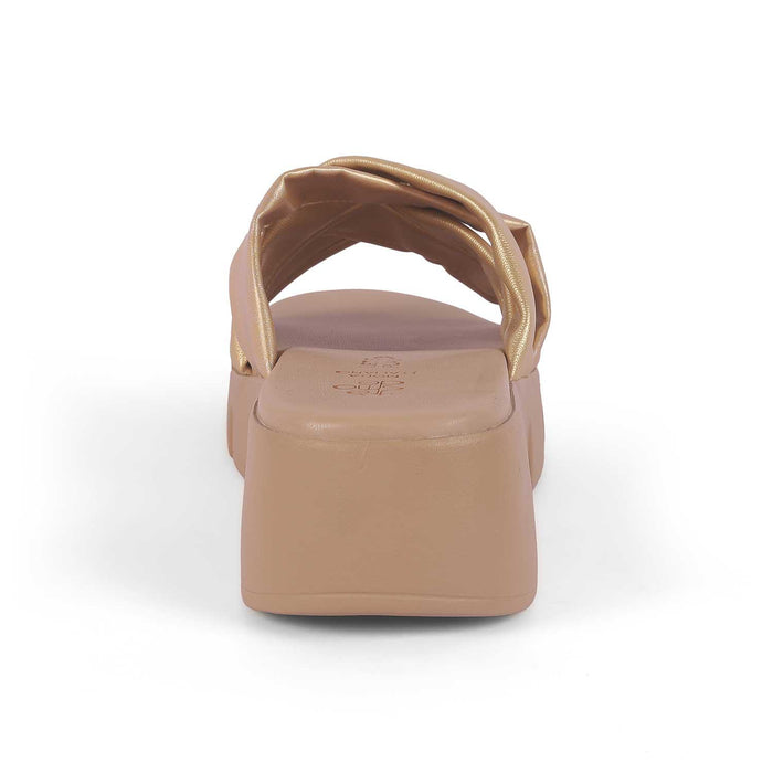 Stroco Gold Women's Fashion-forward Chunky Sole Wedges Tresmode