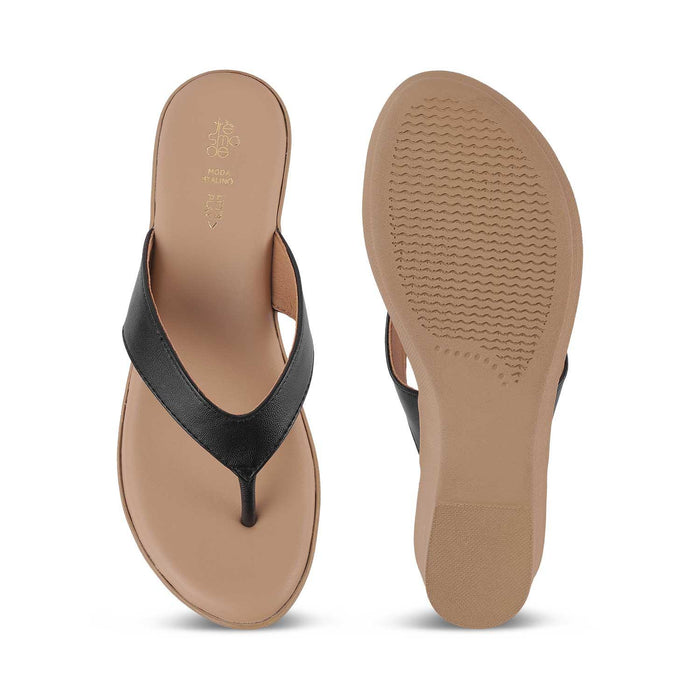 Terni Black Women's Ultra-comfortable Wedge Sandals Tresmode