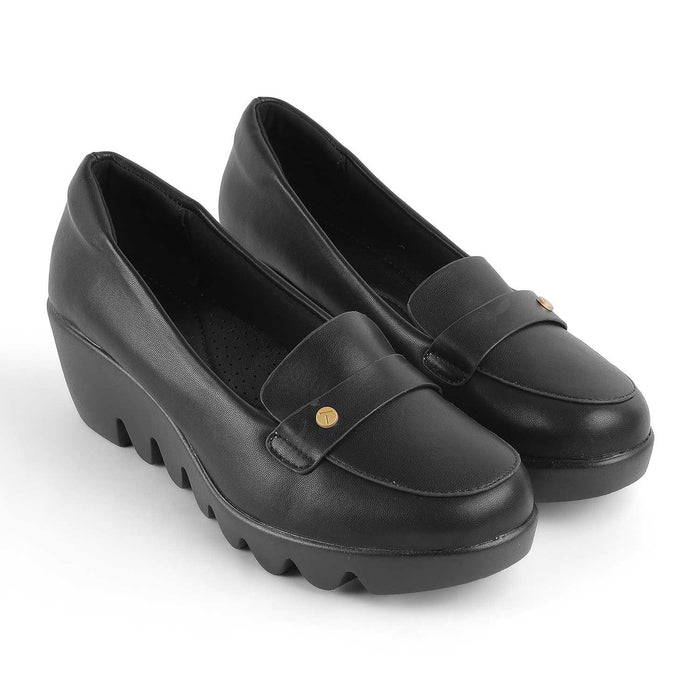 Towes Black Women's Elegant Wedge Sandals Tresmode