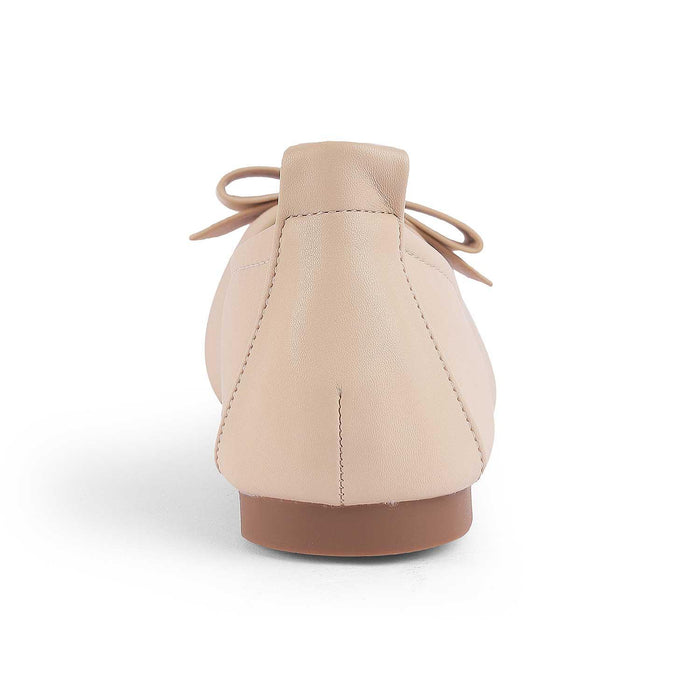 Treiu Beige Women's Almond Shape Ballerinas Tresmode