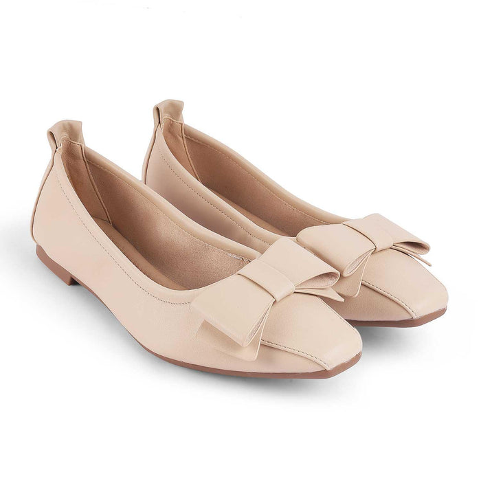 Treiu Beige Women's TPR Sole Ballerinas Tresmode