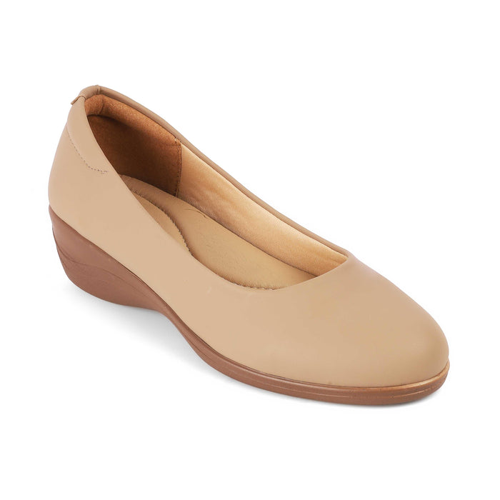 Vallersso Camel Women's 1.5-inch Wedge Ballerinas Tresmode