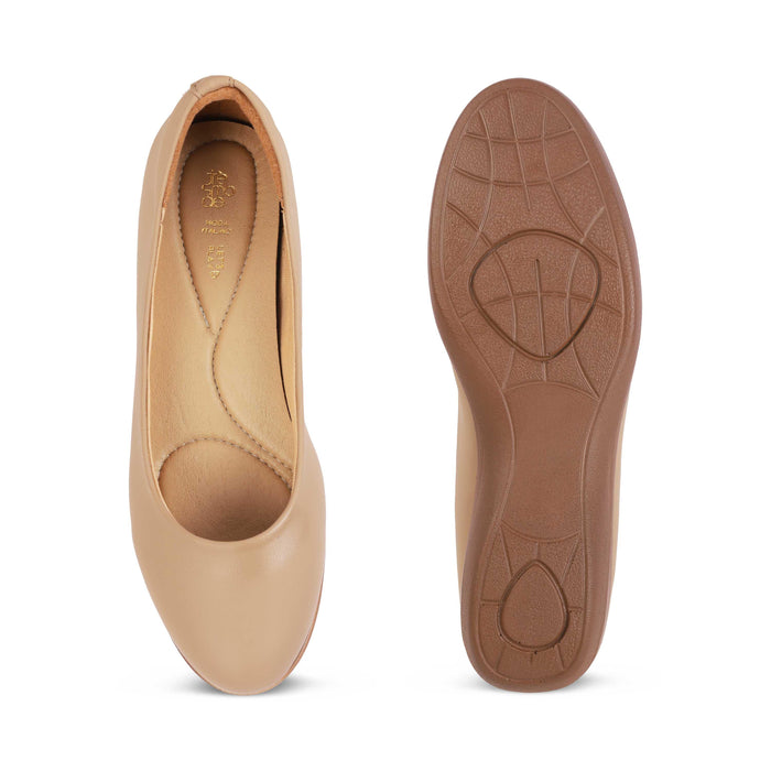 Vallersso Camel Women's Elegant Wedge Ballerinas Tresmode