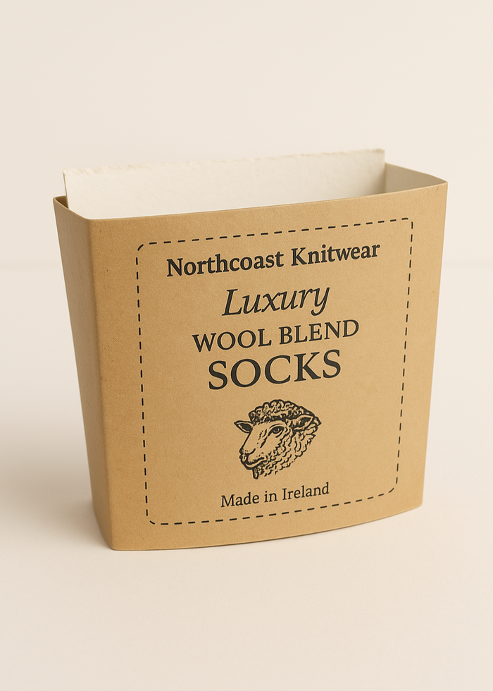 Tricolor Merino Wool Socks | Navy, Orange & Beige