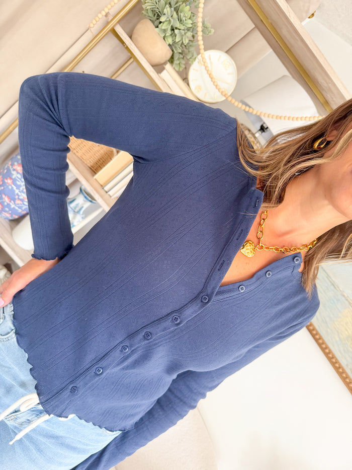 Wishlist Trisha Navy Lightweight Cardigan – women's cardigan