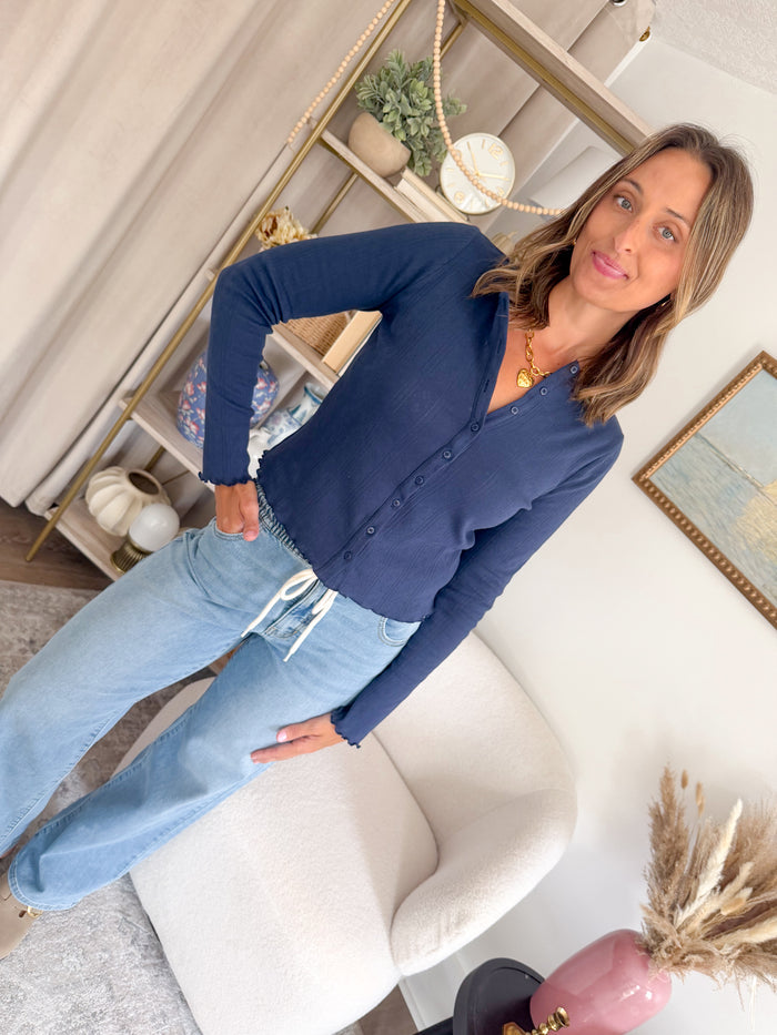 Wishlist Trisha Navy Lightweight Cardigan – women's cardigan