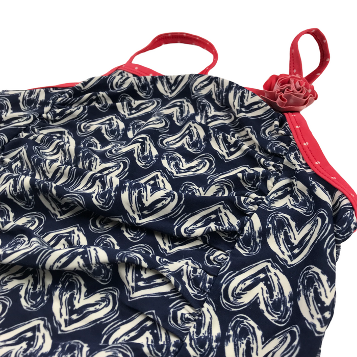 Tu 10-11 years navy blue heart swimsuit