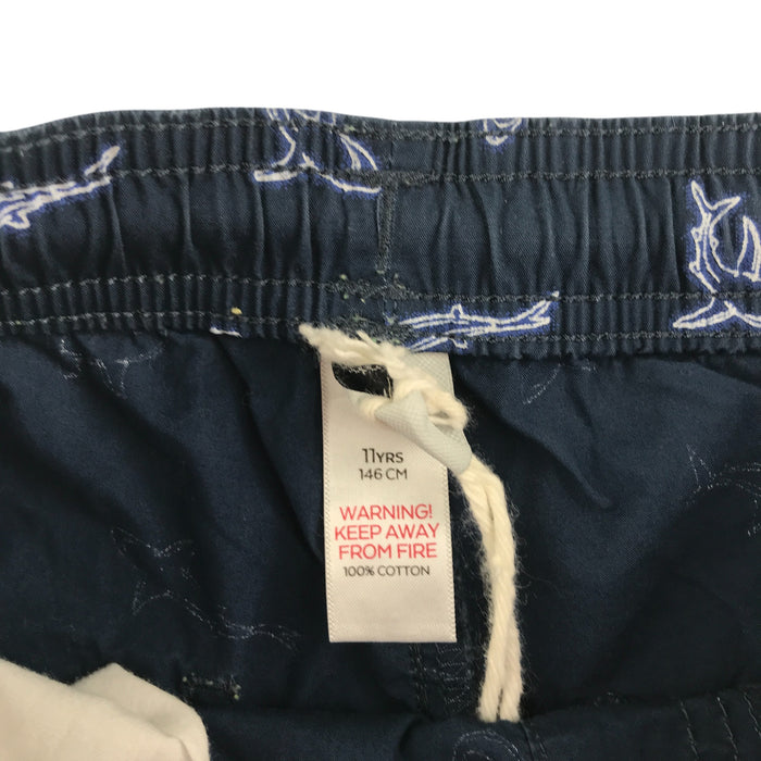 Tu 10-11 years navy shark print cotton shorts