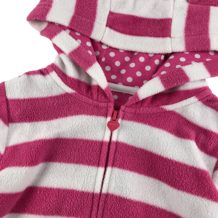 Tu 4 years pink and white striped cat ears hoodie