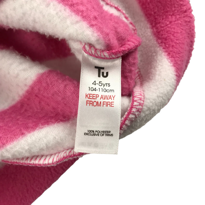 Tu 4 years pink and white striped cat ears hoodie