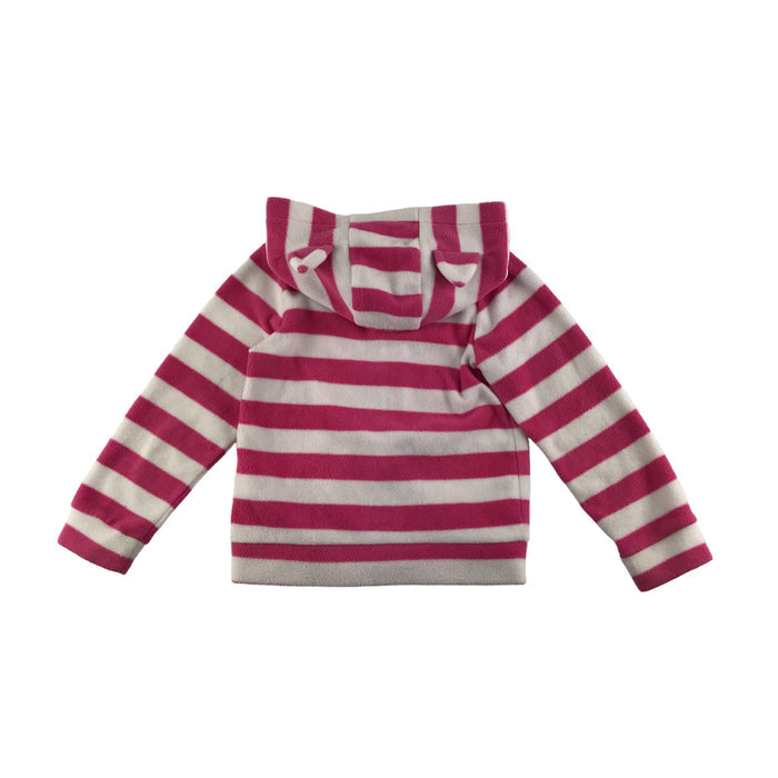 Tu 4 years pink and white striped cat ears hoodie
