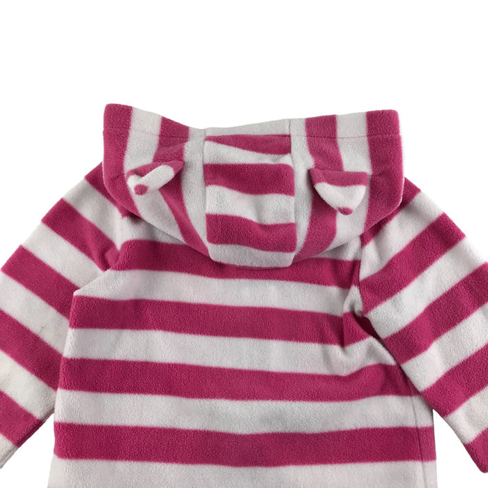 Tu 4 years pink and white striped cat ears hoodie