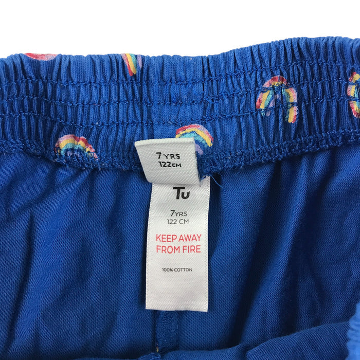Tu 6-7 years blue rainbow print jersey cotton shorts