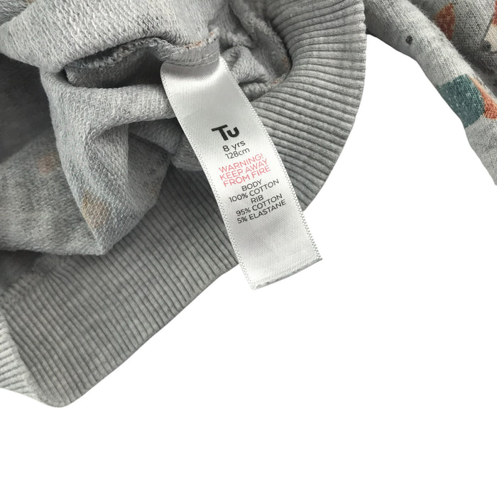 Tu 7-8 years grey dog print cotton sweater