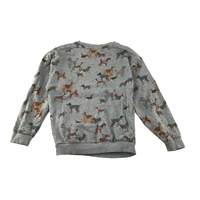 Tu 7-8 years grey dog print cotton sweater