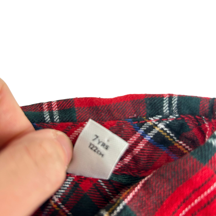 Tu 7-8 years red tartan check long sleeve cotton shirt