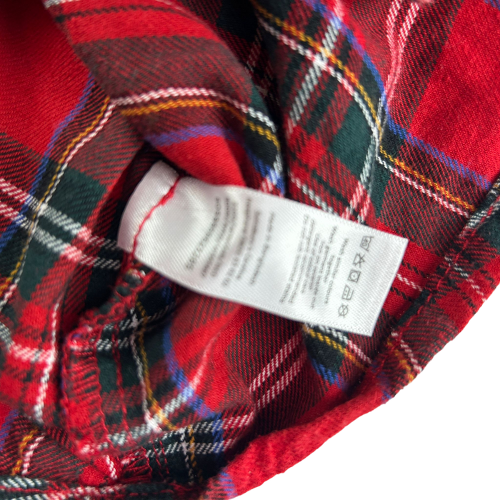 Tu 7-8 years red tartan check long sleeve cotton shirt