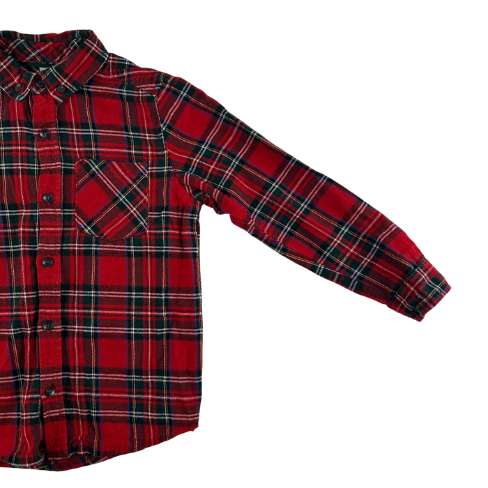 Tu 7-8 years red tartan check long sleeve cotton shirt