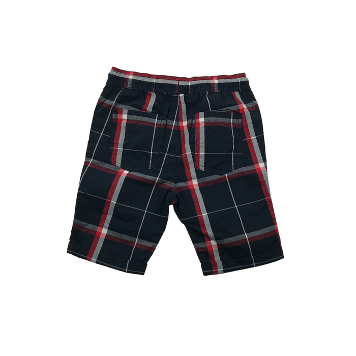 Tu 7 years navy blue and red checked cotton shorts