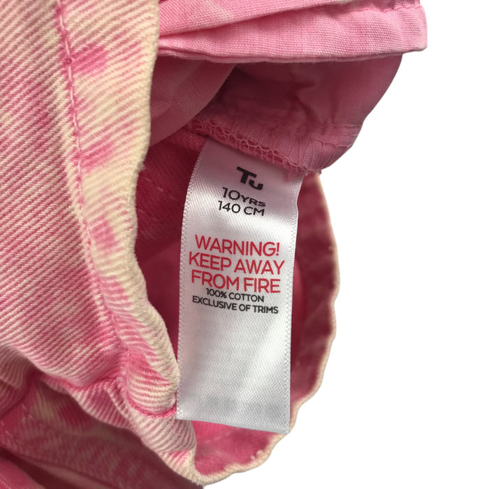 Tu 9-10 years pink denim dungaree shorts