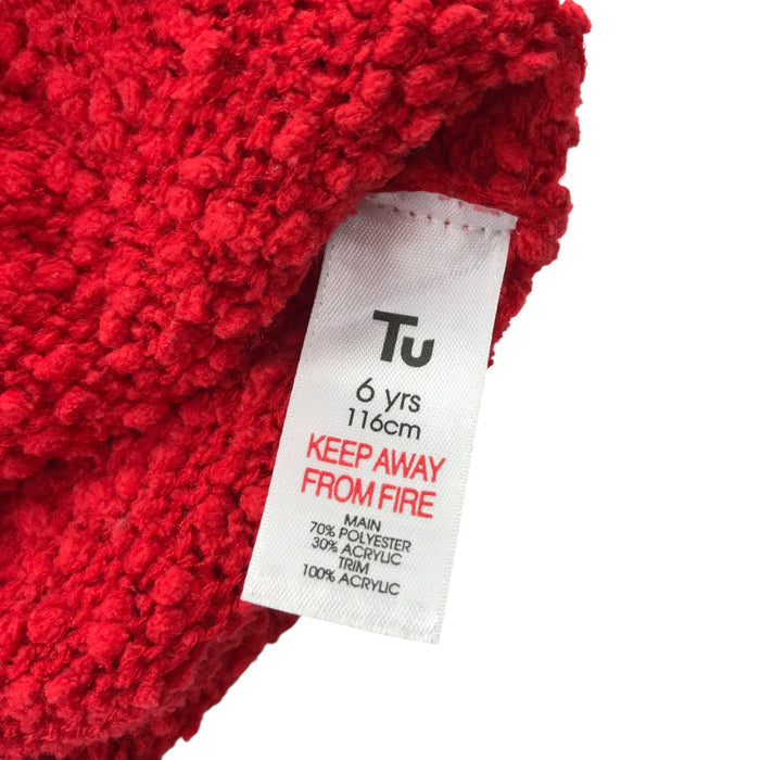 Tu festive jumper 5-6 Years red snow themed snowman graphic