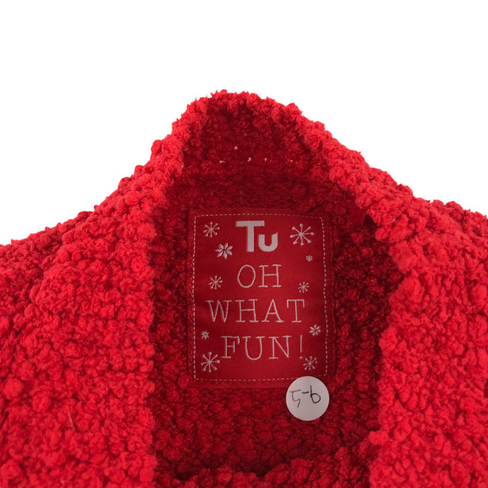 Tu festive jumper 5-6 Years red snow themed snowman graphic