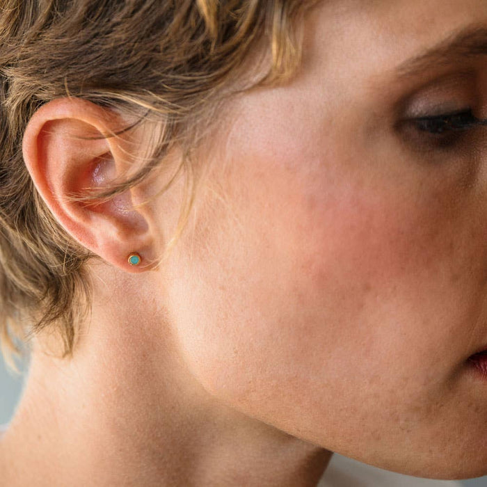 Turquoise Tiny Dot Stud Earring