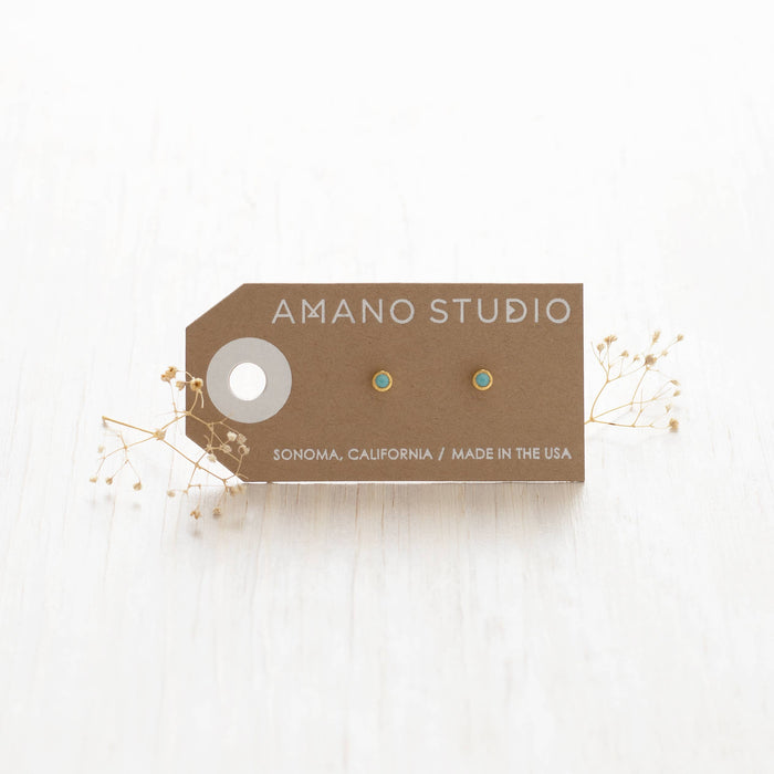 Turquoise Tiny Dot Stud Earring