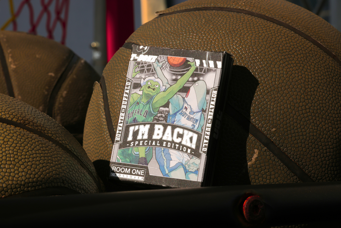Special Edition UBL Playing Cards propped up against a basketball